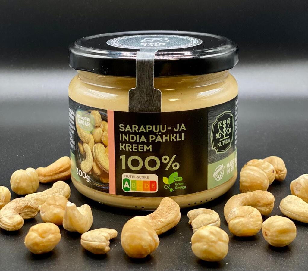 Sarapuu- ja India pähkli kreem – 100% pähklid
